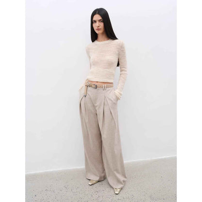 City Stroll Wool-Blend Wide-Leg Trousers | 4 Colors | Fireladyfur