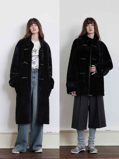 Fireladyfur Women's Long Sheepskin Jacket With Stand Collar “Dreamer” | 2 Colors