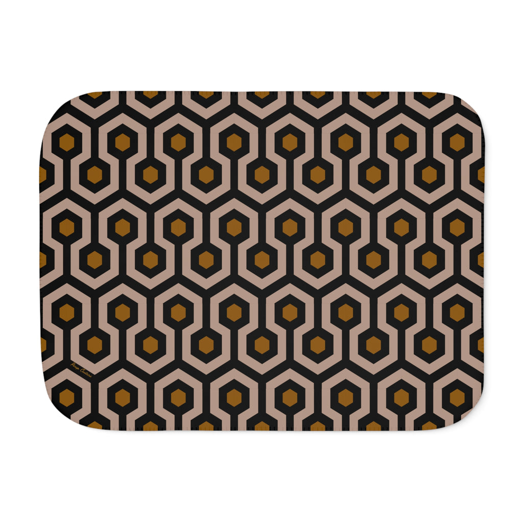 Ultra Fuzz Neutral Hotel Hexagon Sherpa Blanket ��� Reversible Two���Tone Cozy Throw