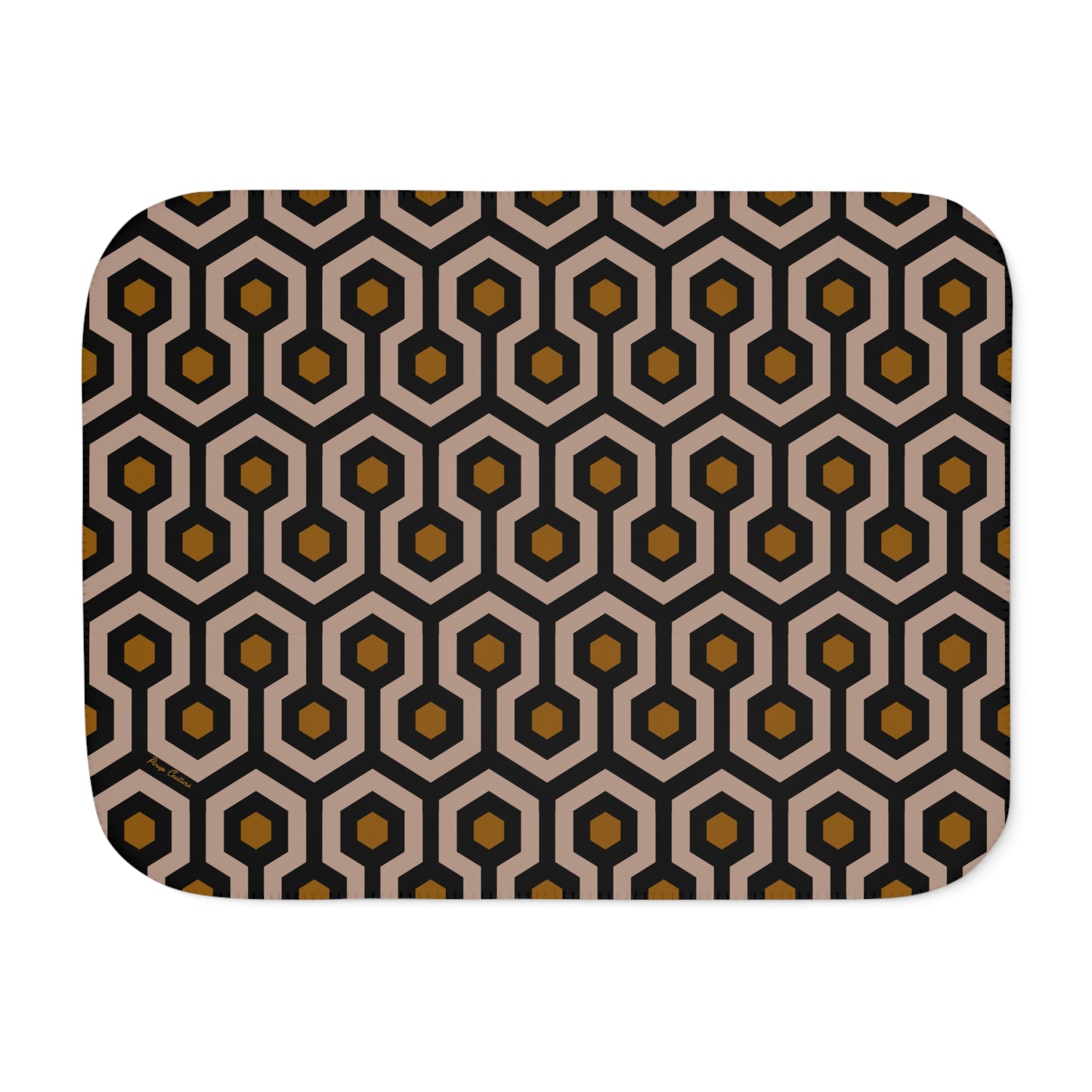 Ultra Fuzz Neutral Hotel Hexagon Sherpa Blanket — Reversible Two‑Tone Cozy Throw | Pinup Couture