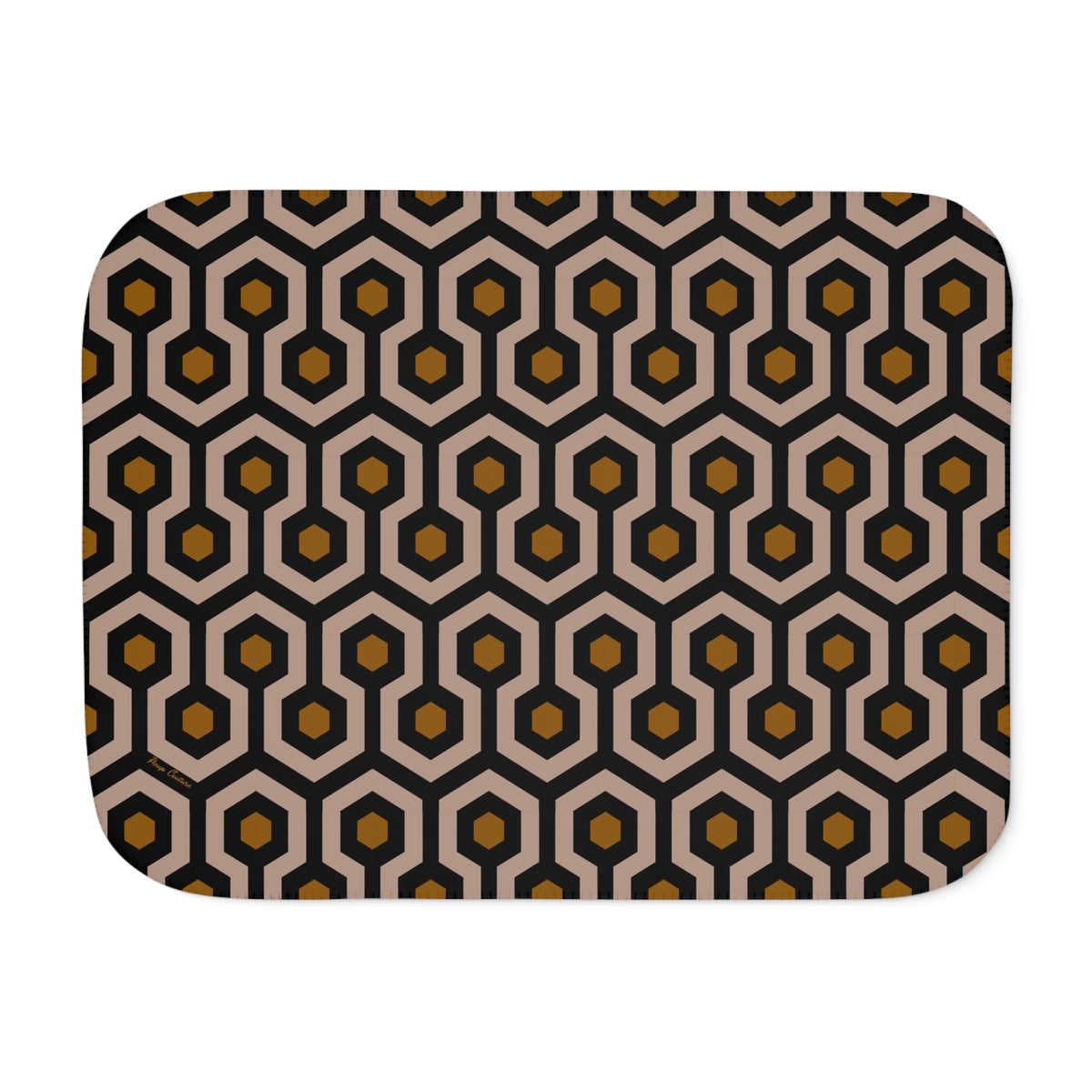 Ultra Fuzz Neutral Hotel Hexagon Sherpa Blanket ��� Reversible Two���Tone Cozy Throw