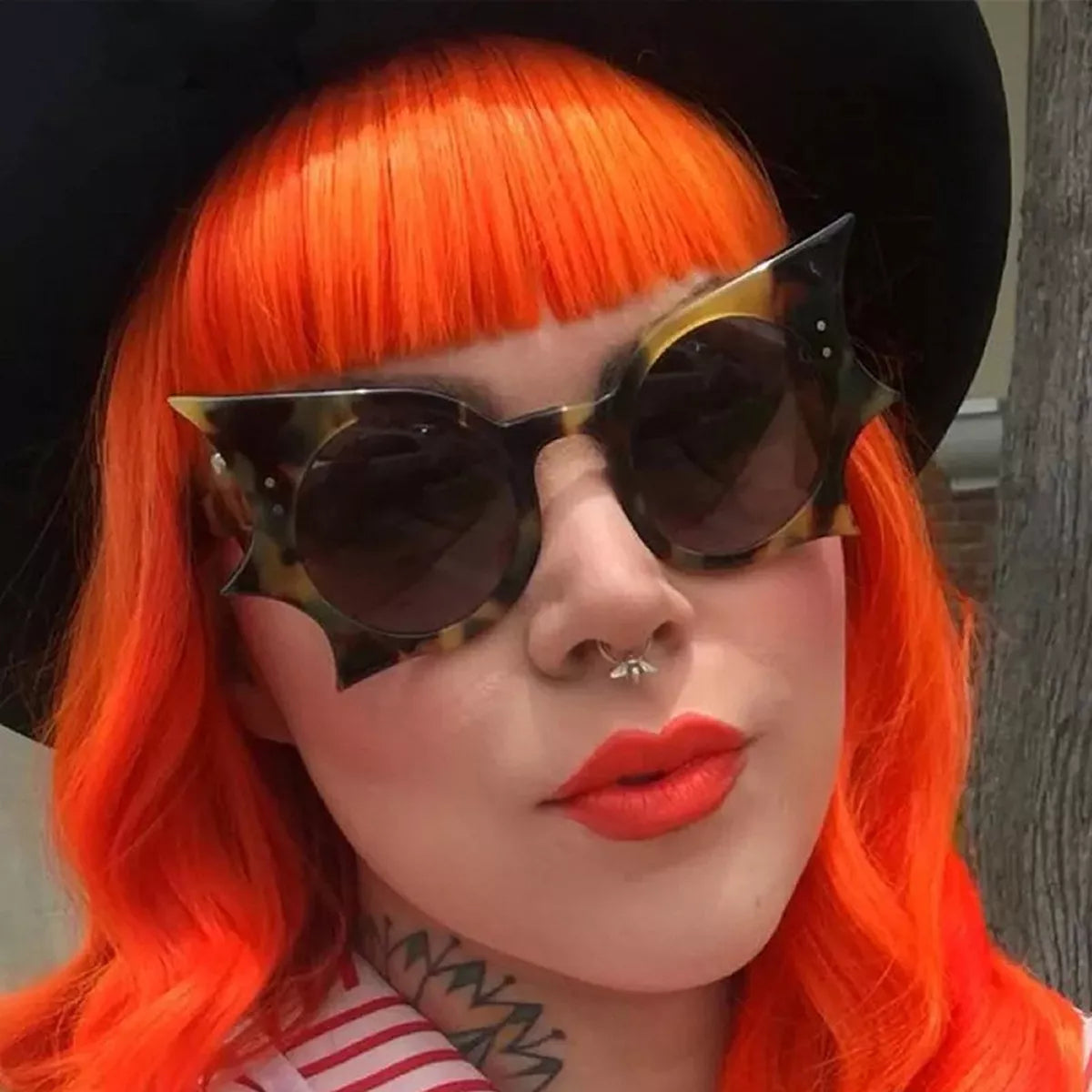 Nightwing bat wing sunglasses in caramel tortoise