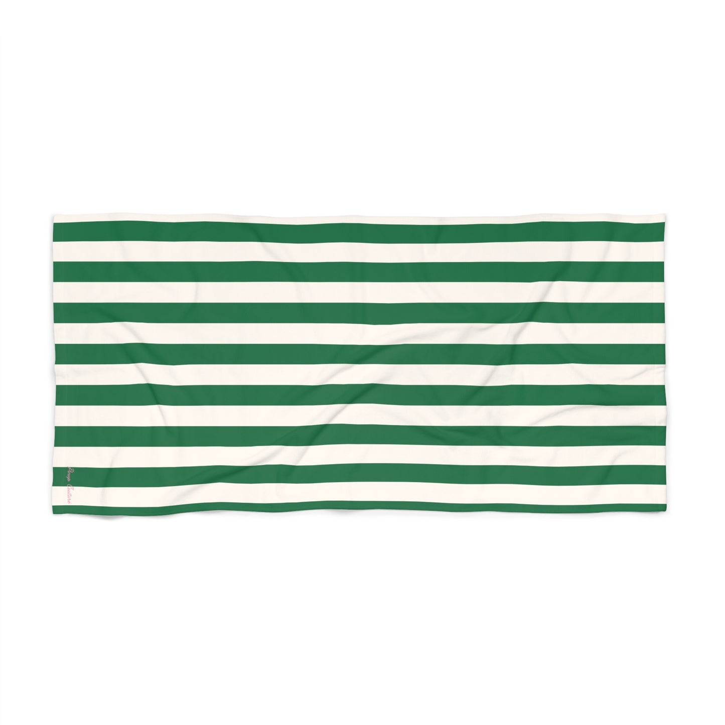 Arden Green and White Mark Stripe Beach Towel | Pinup Couture