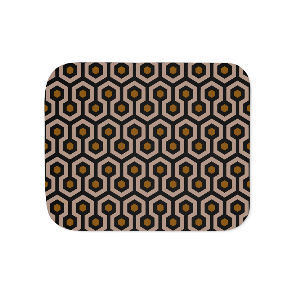 Ultra Fuzz Neutral Hotel Hexagon Sherpa Blanket ��� Reversible Two���Tone Cozy Throw