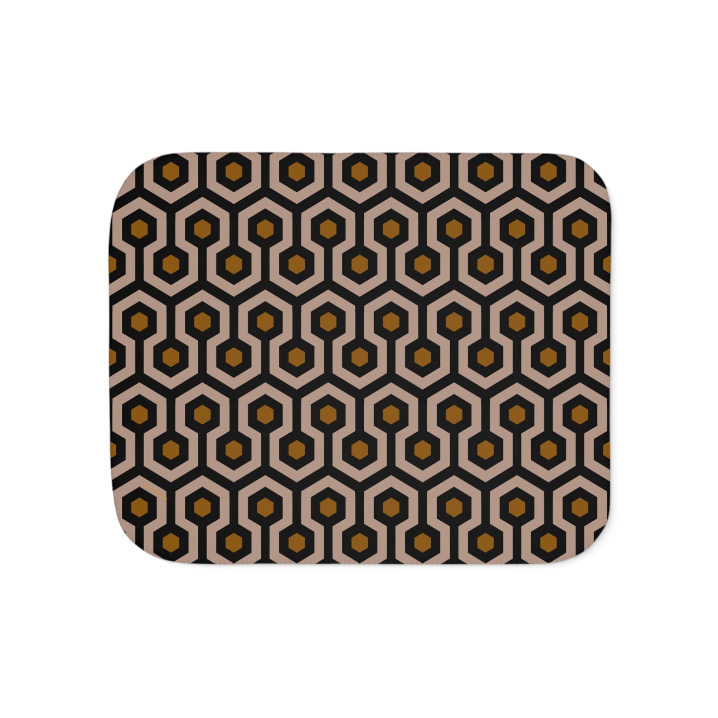 Ultra Fuzz Neutral Hotel Hexagon Sherpa Blanket — Reversible Two‑Tone Cozy Throw | Pinup Couture