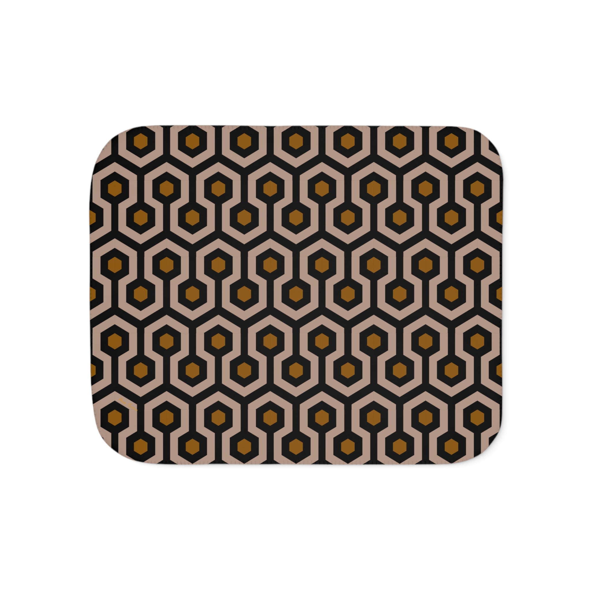 Ultra Fuzz Neutral Hotel Hexagon Sherpa Blanket ��� Reversible Two���Tone Cozy Throw