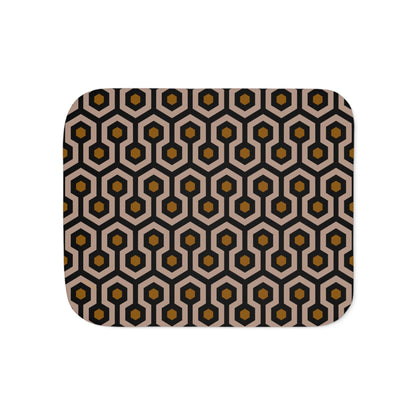 Ultra Fuzz Neutral Hotel Hexagon Sherpa Blanket — Reversible Two‑Tone Cozy Throw | Pinup Couture