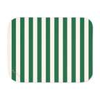 Ultra Fuzz Green and White Mark Stripe Print Sherpa Blanket ��� Reversible Two���Tone Cozy Throw