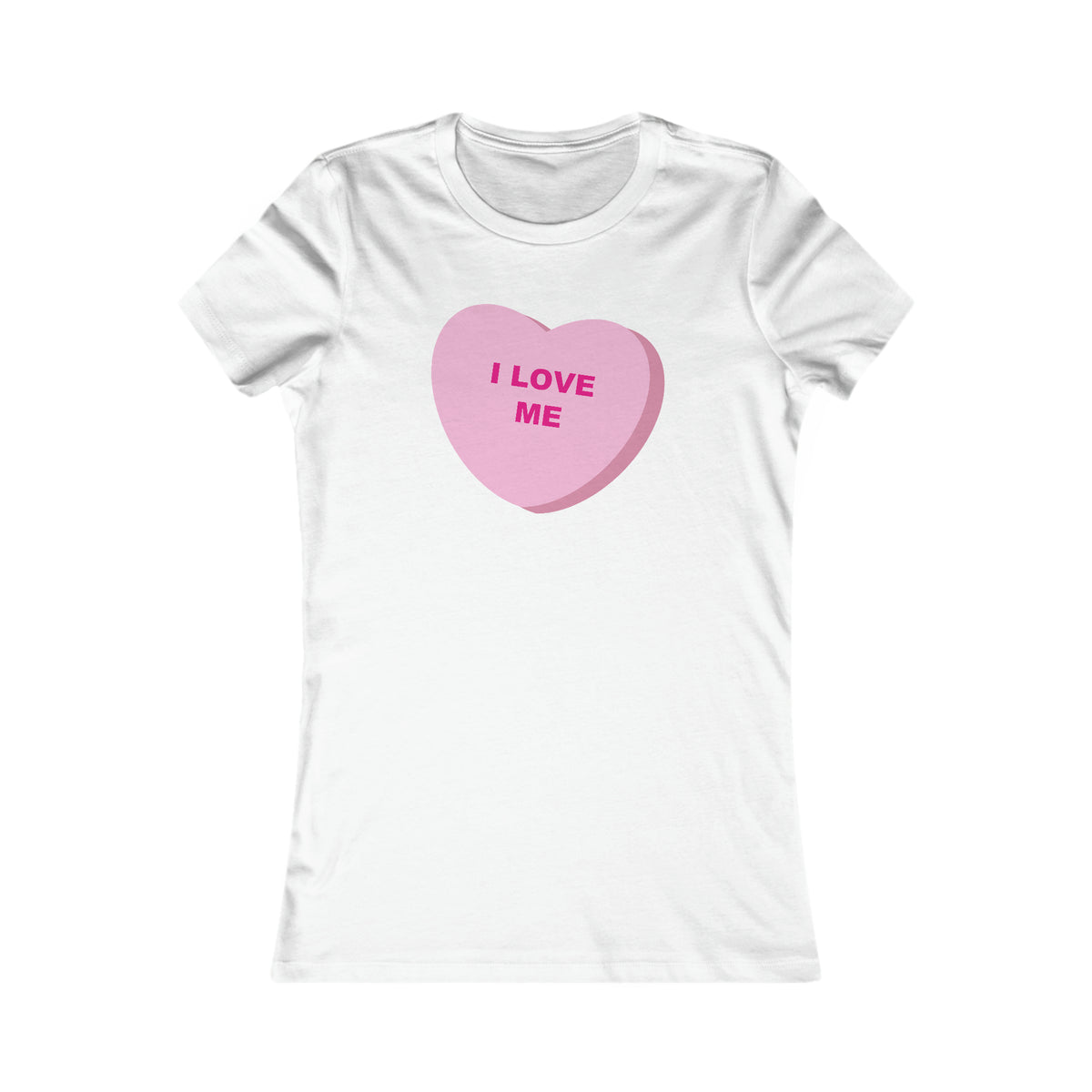 I Love Me Candy Heart Women's Fitted Graphic Tee
