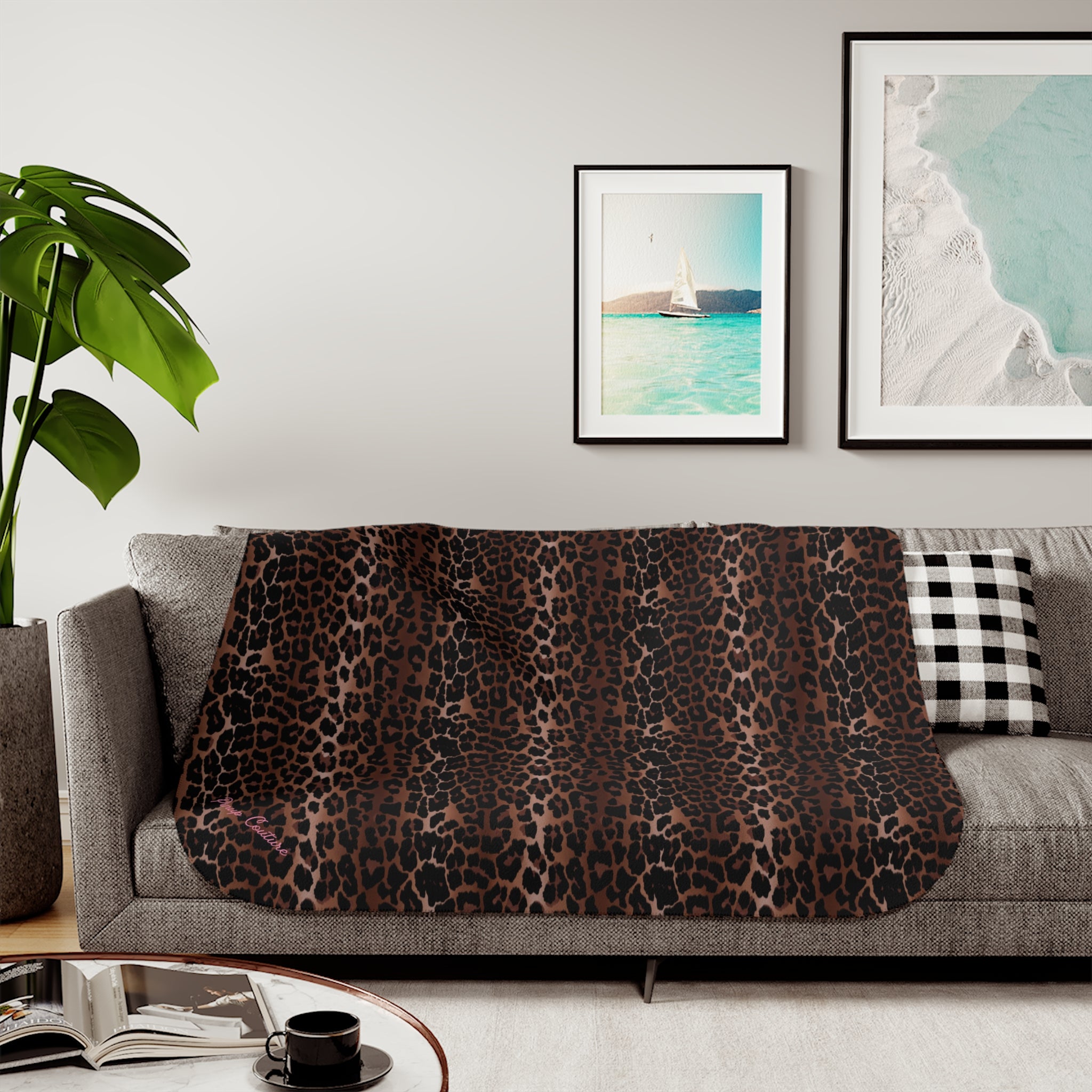 Ultra Fuzz OG Leopard Print Sherpa Blanket ��� Reversible Two���Tone Cozy Throw