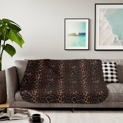 Ultra Fuzz OG Leopard Print Sherpa Blanket — Reversible Two‑Tone Cozy Throw | Pinup Couture
