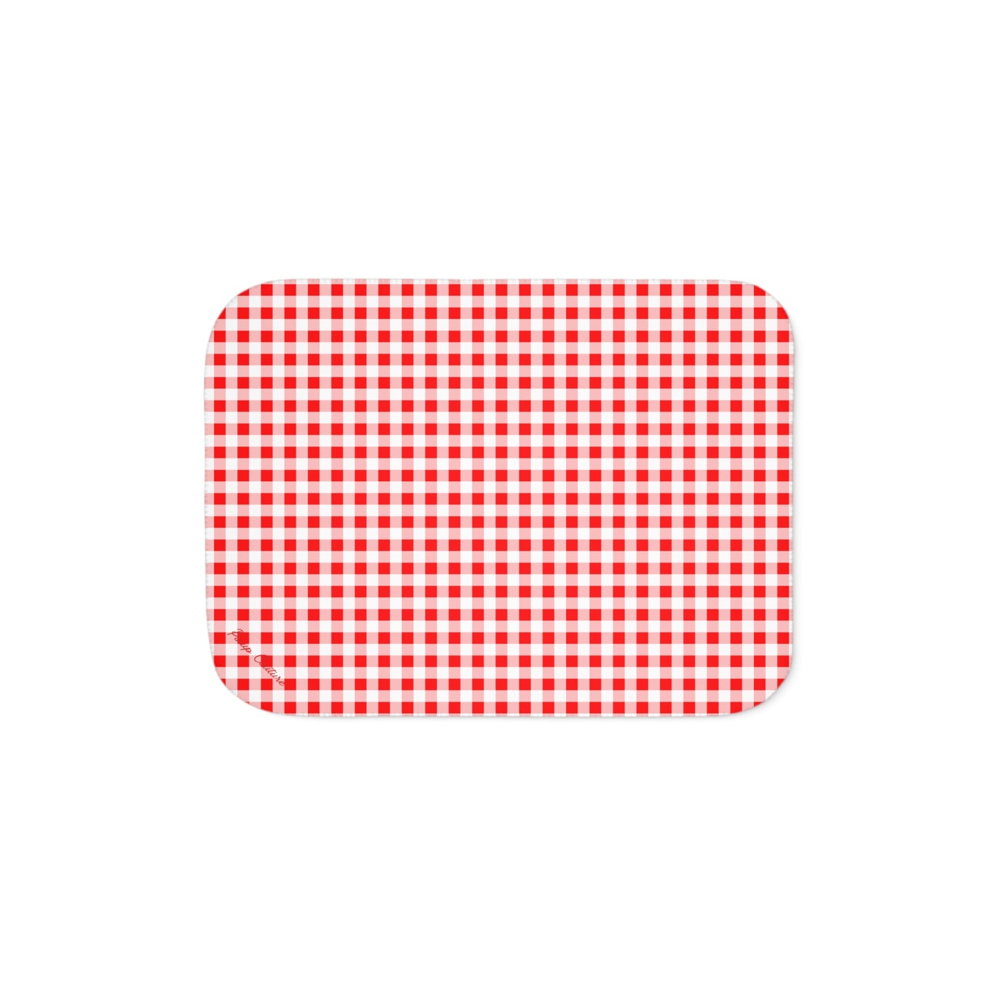 Ultra Fuzz Red Gingham Sherpa Blanket — Reversible Two‑Tone Cozy Throw | Pinup Couture