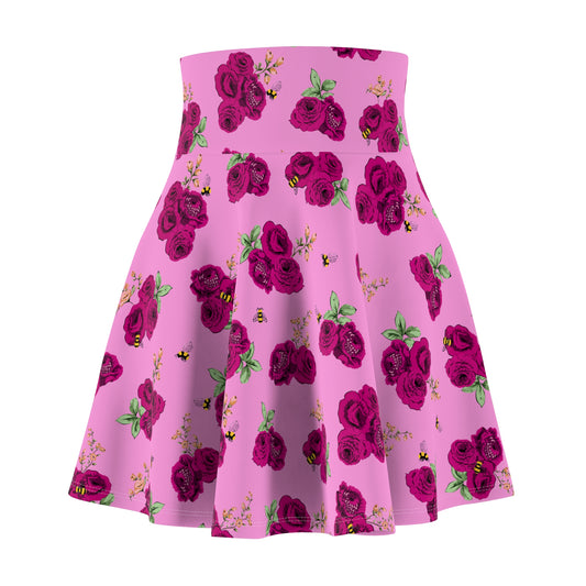 Louisa Pink Bee Floral Skater Skirt Swim Coverup