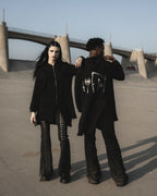 Van Helsing longline zip hoodie in black by The Pretty Cult