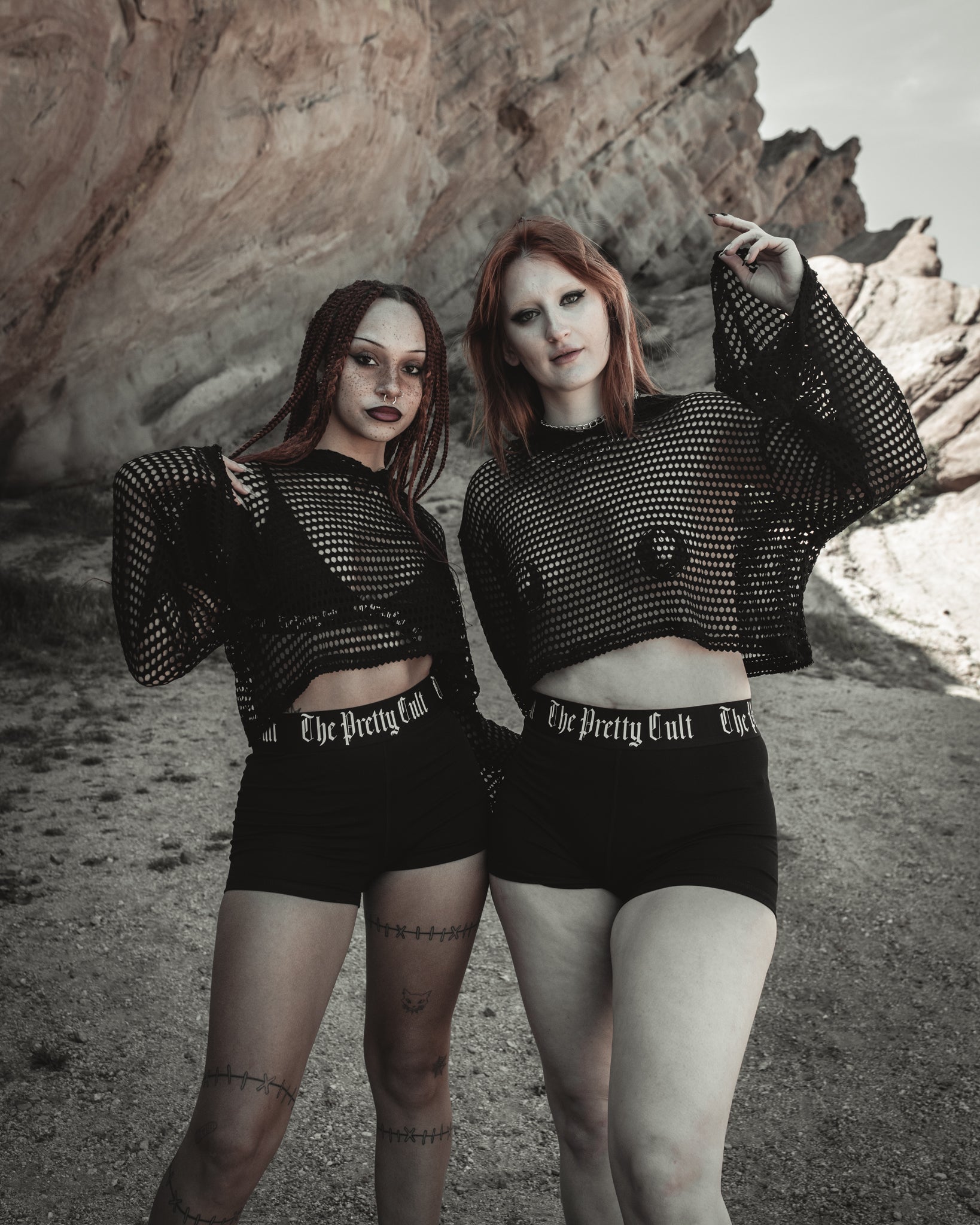 Black satin Blood Oath pasties, silver glitter sigil detail