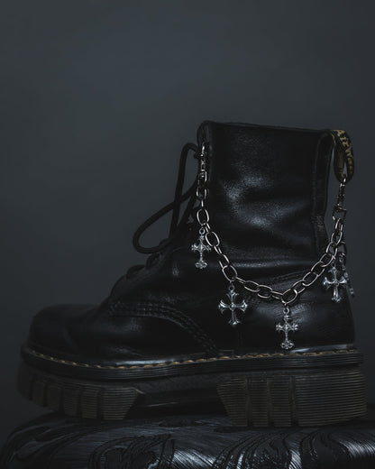 Silent Vow silver boot charm chain by The Pretty Cult
