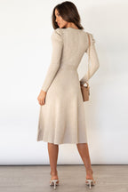 Daniela Round Neck Long Sleeve Tie Waist Sweater Dress | 5 Colors