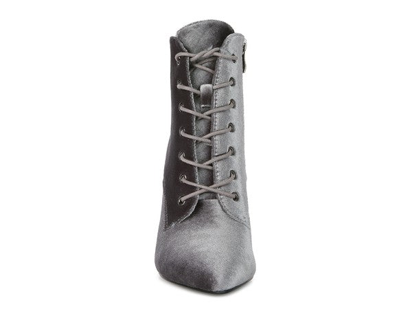 Bjorn Velvet Lace-Up High-Heel Stiletto Boots | Rag Company