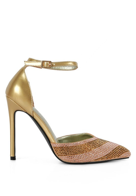 Neva Patent Diamante Swirl High Heel Stilettos | 4 Colors | Rag Company
