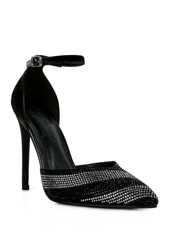 Neva Patent Diamante Swirl High Heel Stilettos | Rag Company