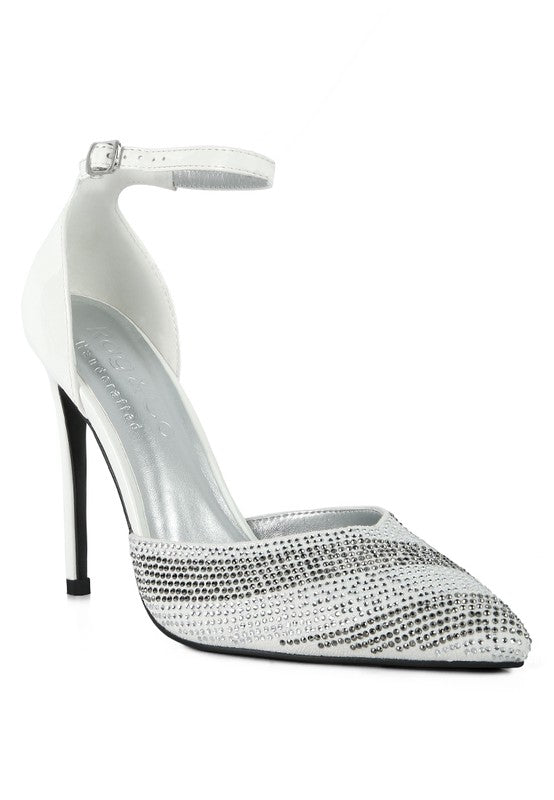 Neva Patent Diamante Swirl High Heel Stilettos | Rag Company