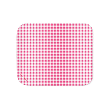 Ultra Fuzz Pink Gingham Sherpa Blanket — Reversible Two‑Tone Cozy Throw | Pinup Couture
