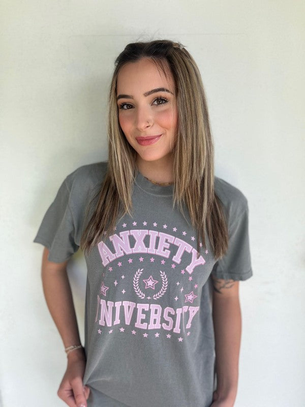 Anxiety University 100% Cotton Graphic Tee Shirt