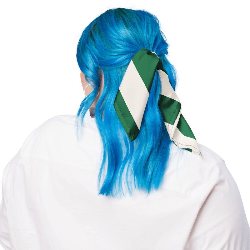 Cyndi Green and White Mark Stripe Bandana