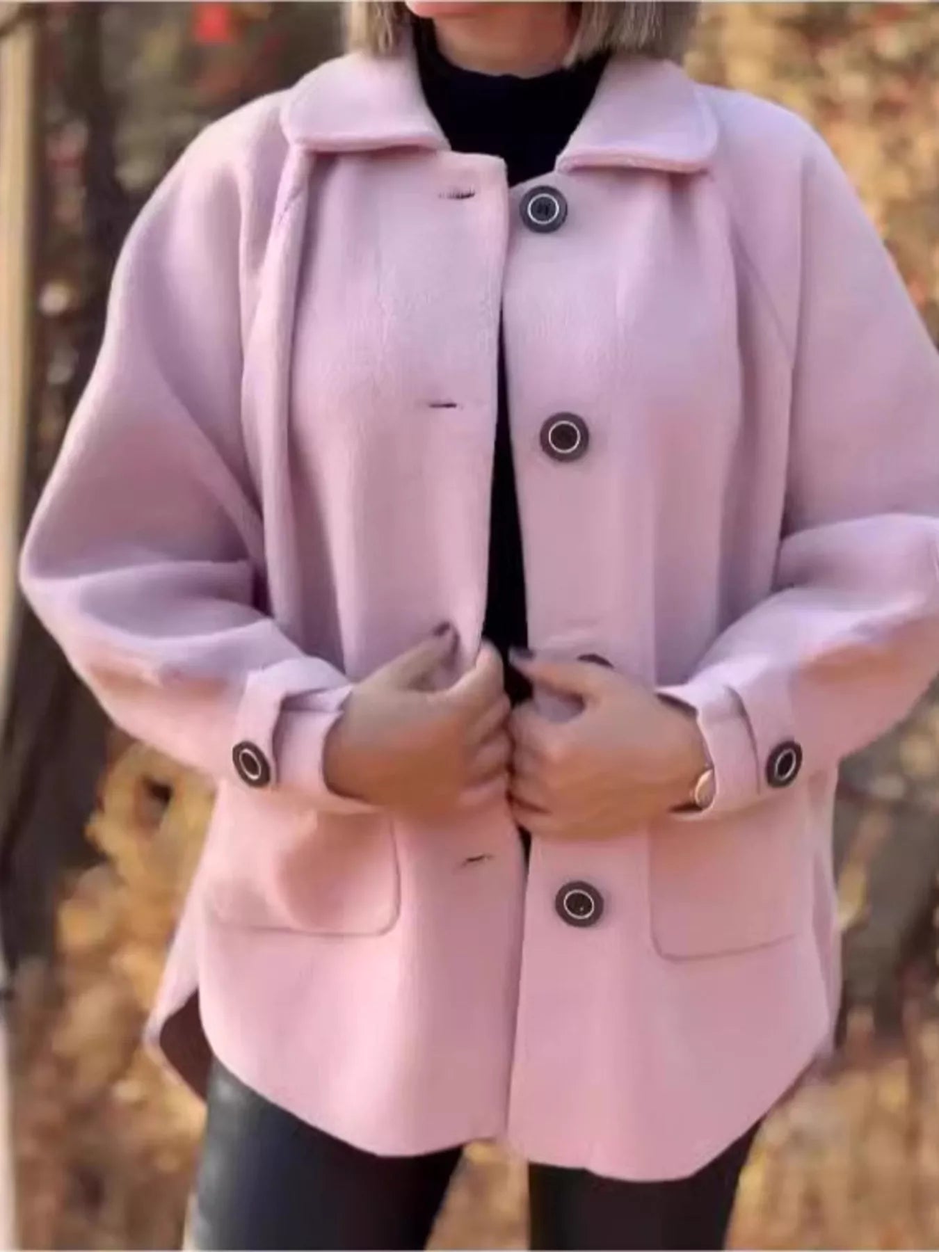 Matinee button-front raglan coat in pink by Pinup Girl Clothing