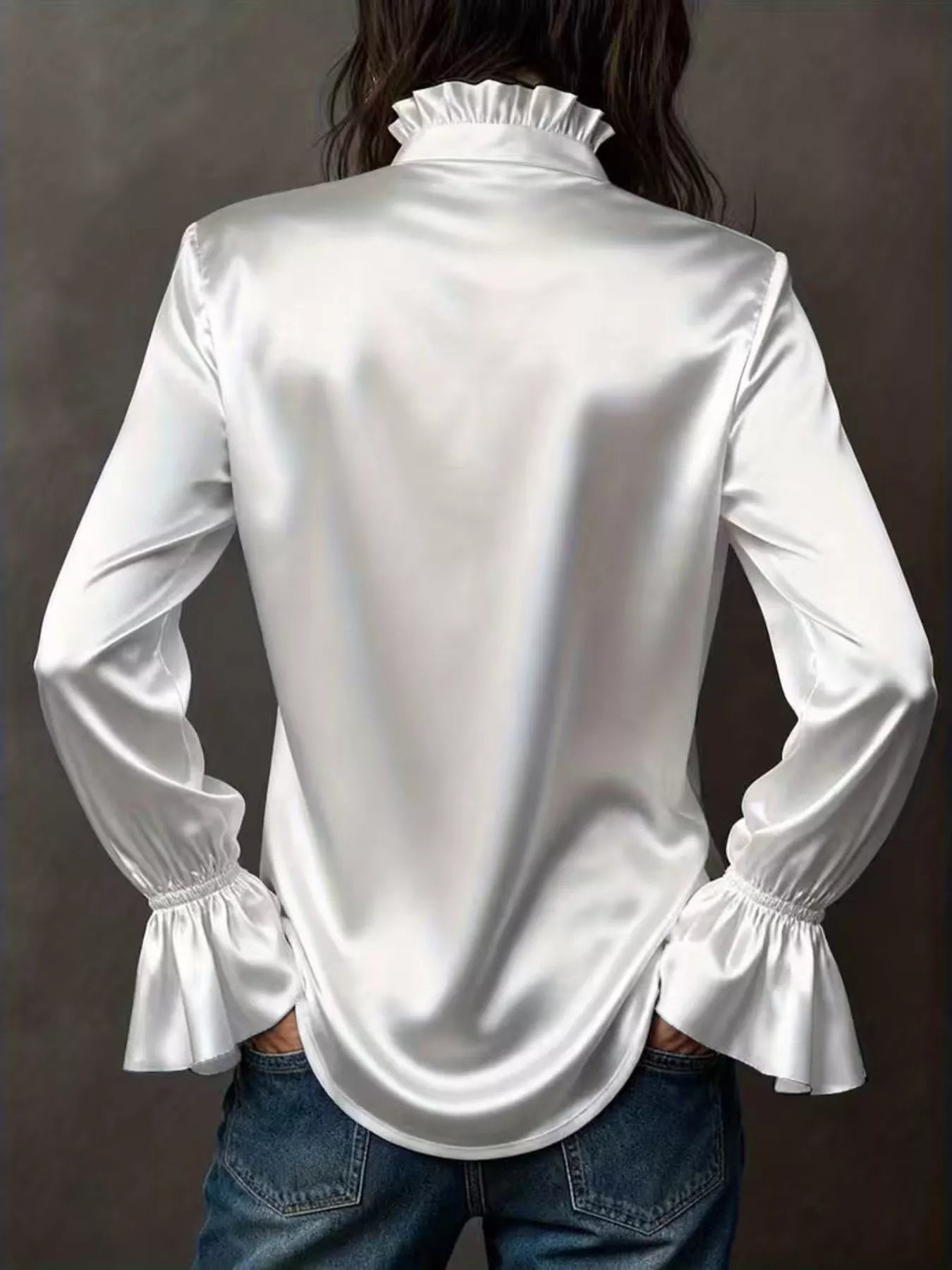 Vintage flounce-sleeve blouse in a romantic silhouette, by Pinup Girl Clothing, sizes XS to 4X.