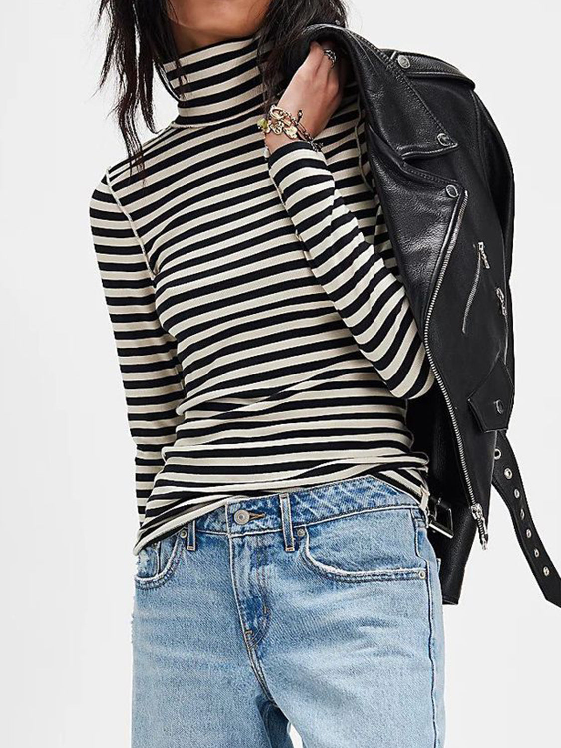 Exposee Striped Turtleneck Long Sleeve | 3 Colors | Poundton
