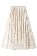 Lace Chiffon Midi Skirt