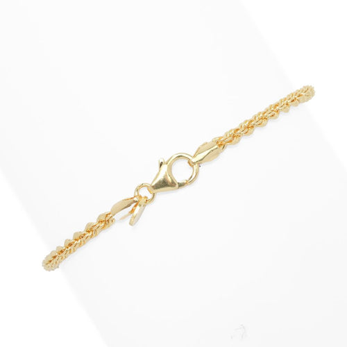 18K Gold Plated Choice of Size Rope Chain Bracelet