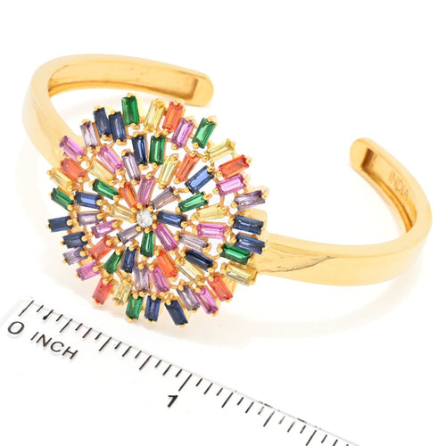 18.34 DEW Simulated Gemstone Cuff Bracelet