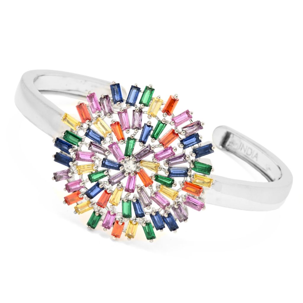 Color Crush 18.34 DEW Simulated Gemstone Cuff Bracelet