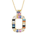 Color Crush Baguette Open Pendant w/ Chain