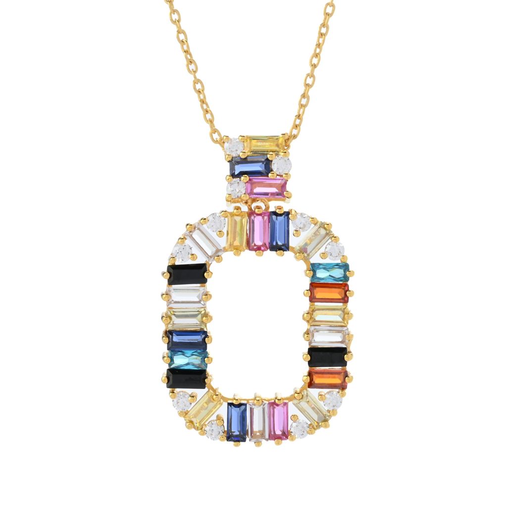 Color Crush Baguette Open Pendant w/ Chain