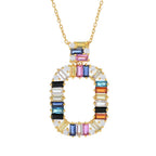 Color Crush Baguette Open Pendant w/ Chain