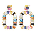 Color Crush Gem Baguette Open Drop Earrings