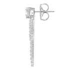 Brilliante Platinum Plated 4.94 DEW Simulated Diamond Bow Drop Earrings
