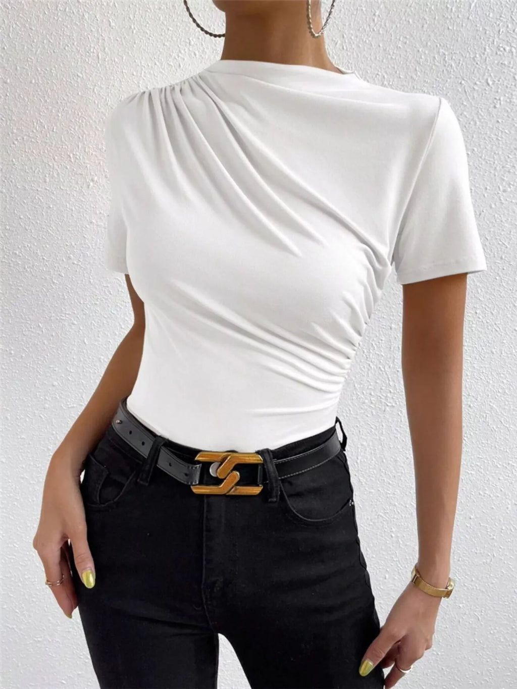 Capri draped short-sleeve top by Pinup Girl Clothing