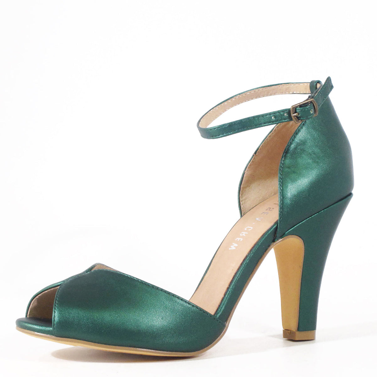 Lola Retro Heels in green by Pinup Girl Clothing
