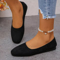Audrey round toe ballet flats in black