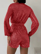Spark Tie Waist Long Sleeve Romper | 7 Colors
