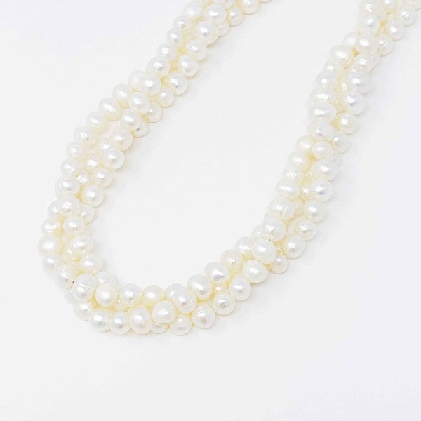 Three Strands Genuine Freshwater Pearl Necklace | Ellison and Young