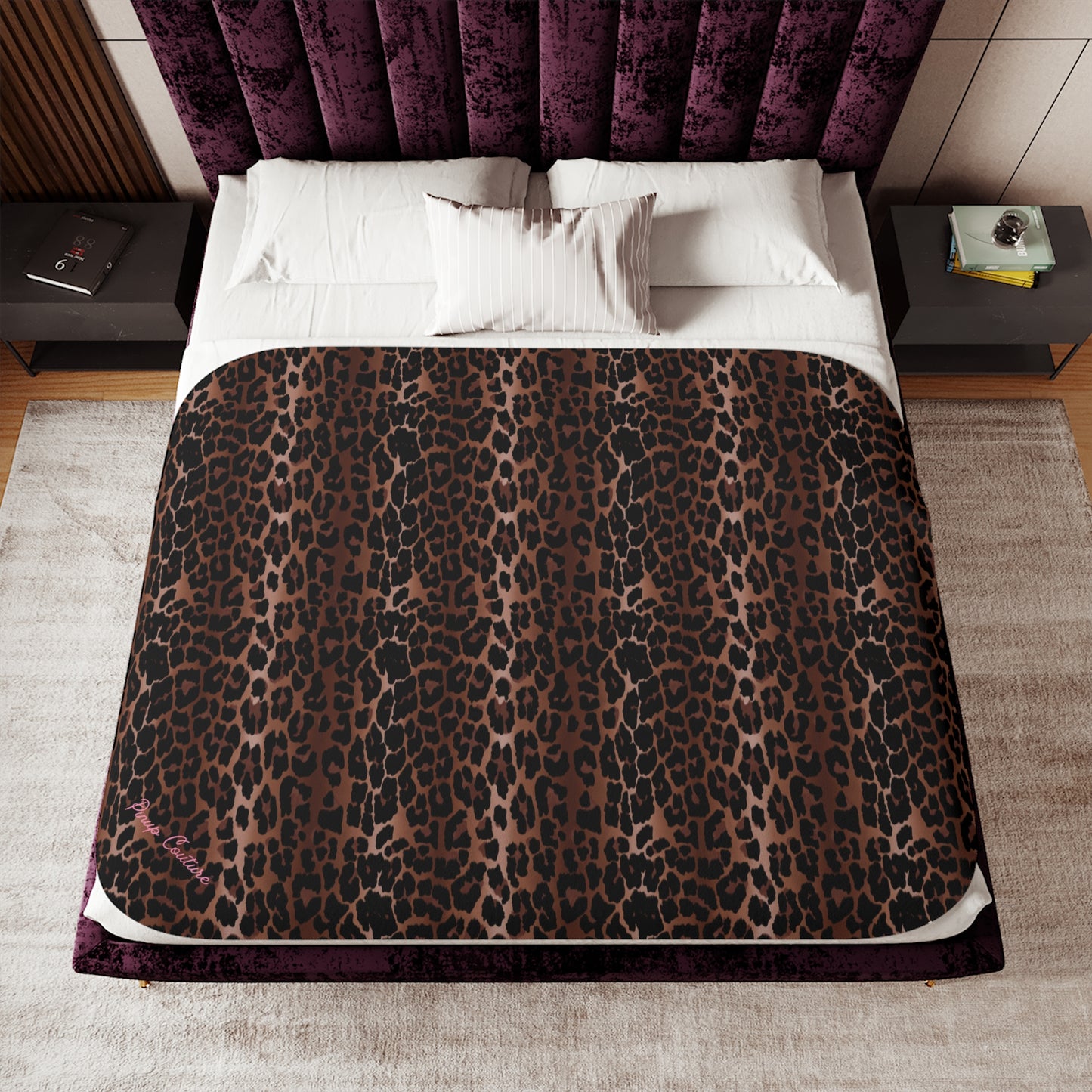Ultra Fuzz OG Leopard Print Sherpa Blanket — Reversible Two‑Tone Cozy Throw | Pinup Couture