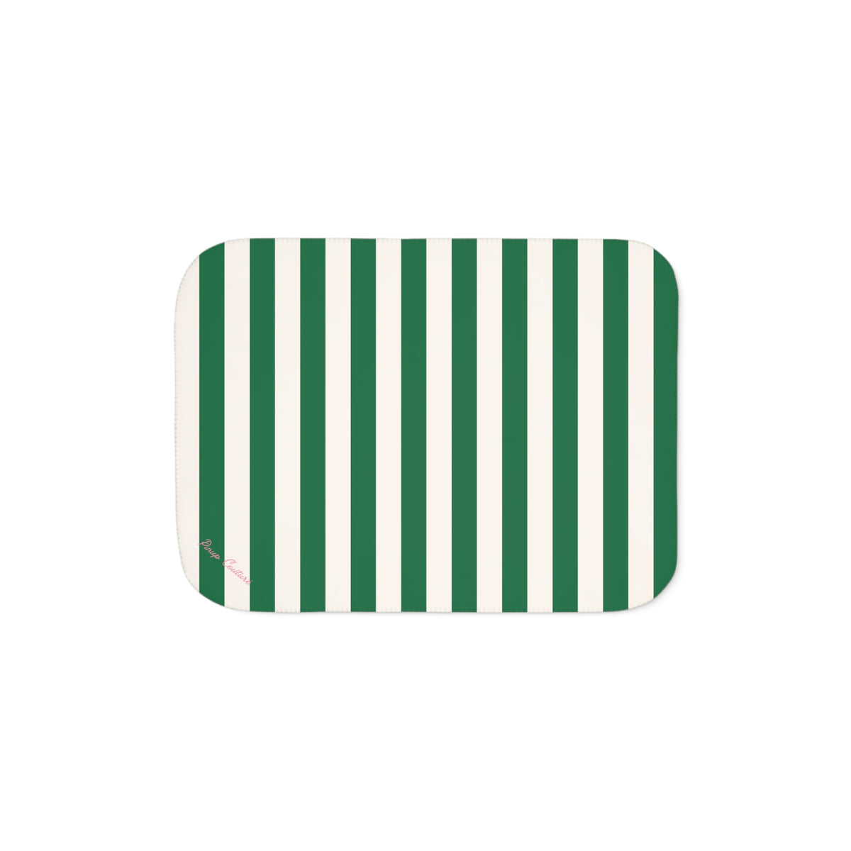 Ultra Fuzz Green and White Mark Stripe Print Sherpa Blanket ��� Reversible Two���Tone Cozy Throw