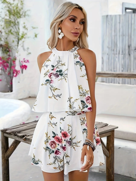Donostia Halter Neck Top and Shorts Two-Piece Set | Poundton