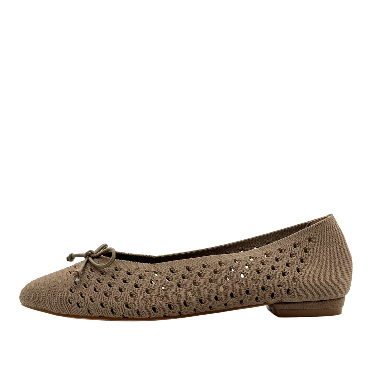 Ferry Knit Ballet Flats in taupe by Pinup Girl Clothing