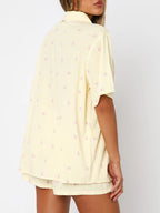 Saint Val Button Down Top and Shorts Pajama Set | 4 Colors | Poundton